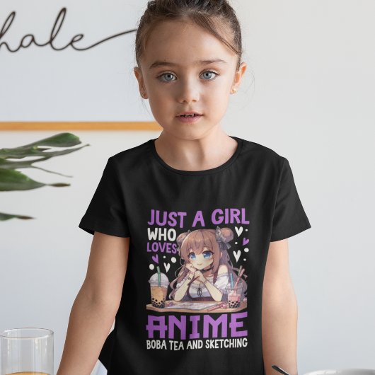 Just a girl who loves Anime and Boba tea Tシャツ