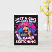 Just A Girl Who Loves Anime Ramen And Sketching  カード (黄色い花)