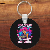 Just A Girl Who Loves Anime Ramen And Sketching  キーホルダー (正面)