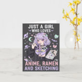 Just A Girl Who Loves Anime Ramen And Sketching Ma カード (黄色い花)