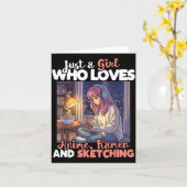 Just A Girl Who Loves Anime Ramen And Sketching Ma カード (黄色い花)