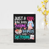 Just A Girl Who Loves Anime Ramen Sketching Japan  カード (黄色い花)