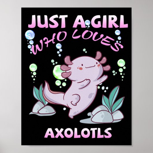 Just A Girl Who Loves Axolotls Anime Kawaii Gift G ポスター (正面)