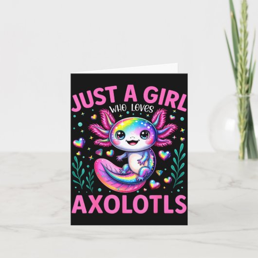Just A Girl Who Loves Axolotls Kawaii Kids Girls カード (正面)