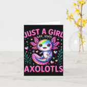 Just A Girl Who Loves Axolotls Kawaii Kids Girls カード (黄色い花)