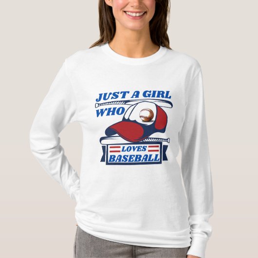 just a girl who loves baseball  tシャツ (正面)