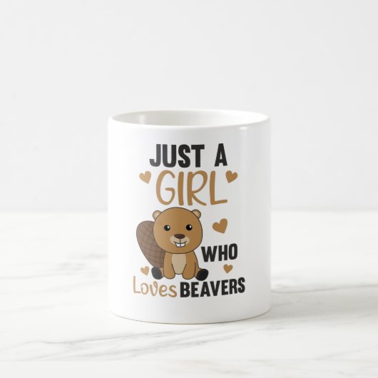 Just A Girl Who Loves Beavers - Cute Beaver コーヒーマグカップ (中央)