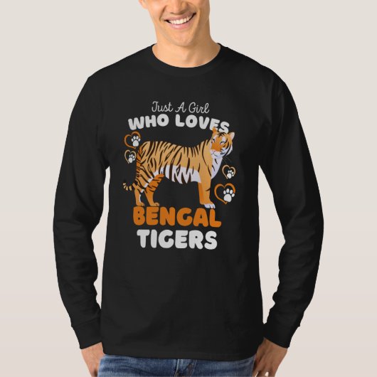 Just A Girl Who Loves Bengal Tigers Cute Big Cat K Tシャツ (正面)