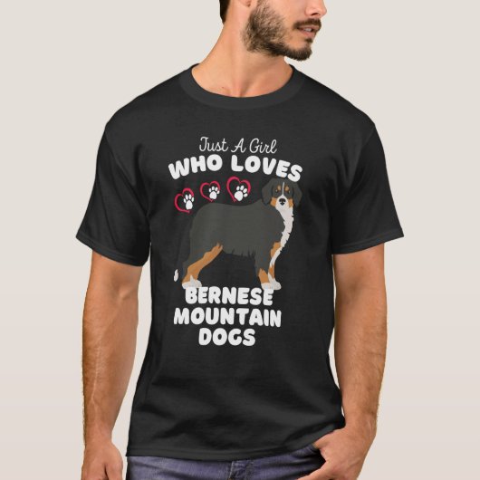 Just A Girl Who Loves Bernese Mountain Dogs Cute K Tシャツ (正面)