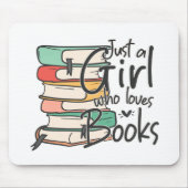 Just a Girl Who Loves Booksタイポグラフィパステル マウスパッド (正面)