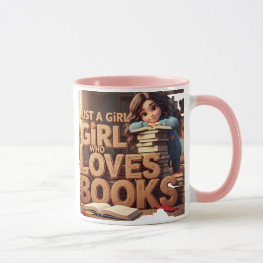 Just a Girl who Loves Books マグカップ (右)
