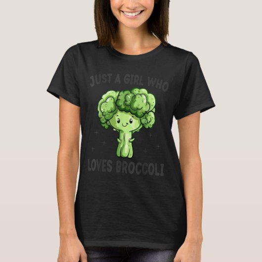 Just A Girl Who Loves Broccoli Funny Broccoli Love Tシャツ (正面)