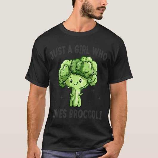 Just A Girl Who Loves Broccoli Funny Broccoli Love Tシャツ (正面)