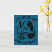 Just A Girl Who Loves Bunnies And Boba Tea Holland カード (黄色い花)