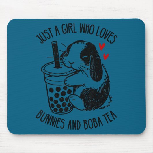 Just A Girl Who Loves Bunnies And Boba Tea Holland マウスパッド (正面)