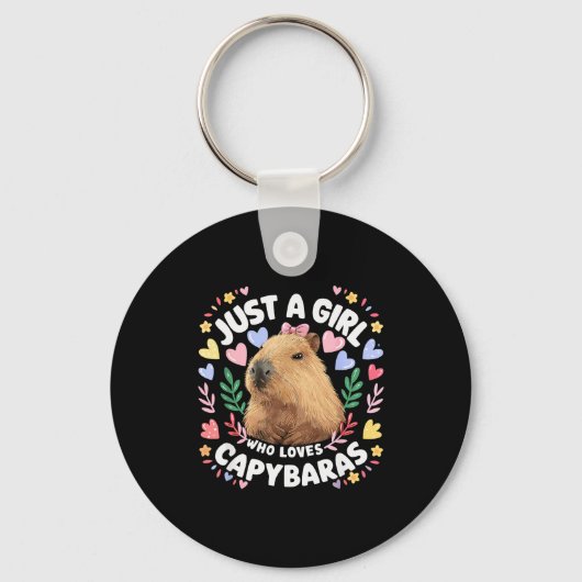 Just A Girl Who Loves Capybaras Cute Capybara Love キーホルダー (正面)
