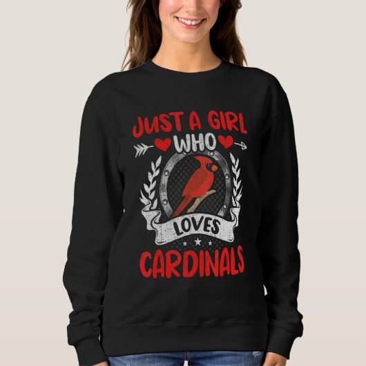 Just a Girl who loves Cardinals Bird Watching Bird スウェットシャツ (正面)