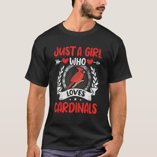 Just a Girl who loves Cardinals Bird Watching Bird Tシャツ (正面)