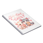 Just a Girl Who Loves Cats Cute Black & White ノートブック (右側)