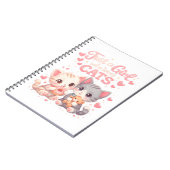 Just a Girl Who Loves Cats Cute Black & White ノートブック (左側)