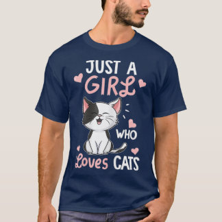 Just A Girl Who Loves Cats Cute Cat Lover Gifts Tシャツ