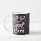Just A Girl Who Loves Cats Men Women  コーヒーマグカップ (左)