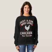 Just A Girl Who Loves Chickens Custom スウェットシャツ (正面フル)