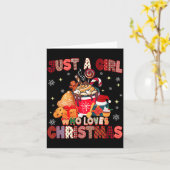 Just A Girl Who Loves Christmas Hot Cocoa Lover Xm カード (黄色い花)
