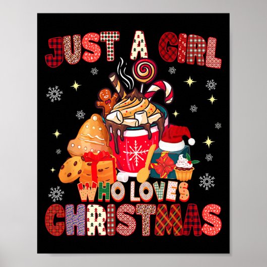 Just A Girl Who Loves Christmas Hot Cocoa Lover Xm ポスター (正面)