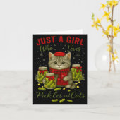 Just A Girl Who Loves Ckles And Cats Christmas  カード (黄色い花)