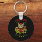Just A Girl Who Loves Ckles And Cats Christmas  キーホルダー (正面)