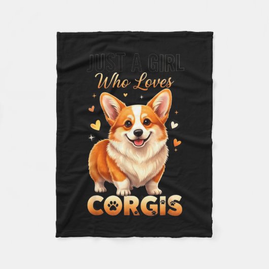 Just A Girl Who Loves Corgis  フリースブランケット (正面)