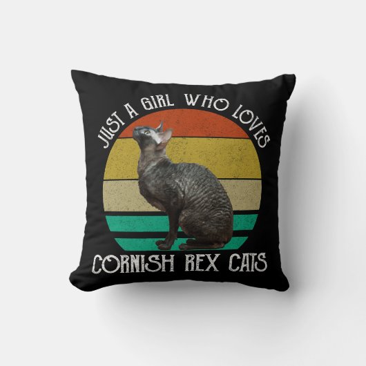 Just A Girl Who Loves Cornish Rex Cats クッション (正面)