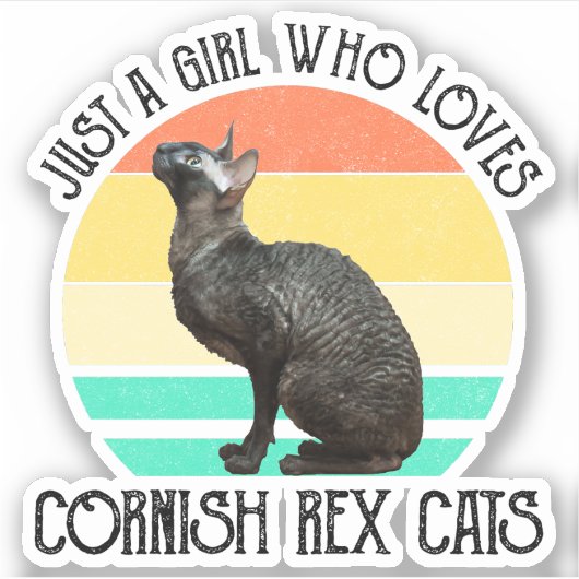 Just A Girl Who Loves Cornish Rex Cats シール (正面)