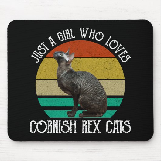 Just A Girl Who Loves Cornish Rex Cats マウスパッド (正面)