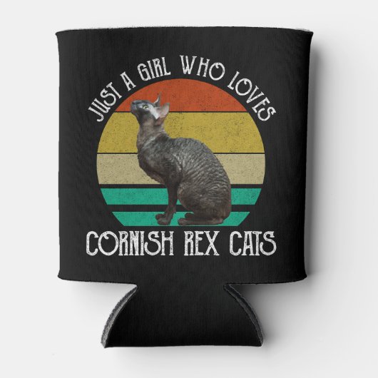 Just A Girl Who Loves Cornish Rex Cats 缶クーラー (正面)