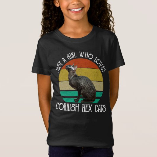 Just A Girl Who Loves Cornish Rex Cats Tシャツ (正面)