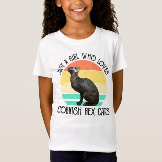 Just A Girl Who Loves Cornish Rex Cats Tシャツ (正面)