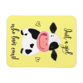 Just A Girl Who Loves Cows! Hearts And Holstein マグネット (横)