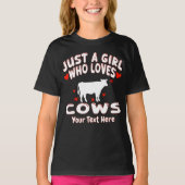 Just A Girl Who Loves Cows Personalized Tシャツ (正面)