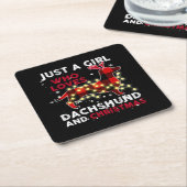Just A Girl Who Loves Dachshund And Christmas スクエアペーパーコースター (アングル)