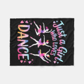 Just A Girl Who Loves Dance フリースブランケット (正面(横))