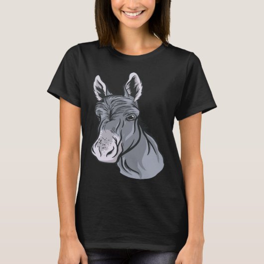 Just A Girl Who Loves Donkeys Cute Donkey Head Rea Tシャツ (正面)