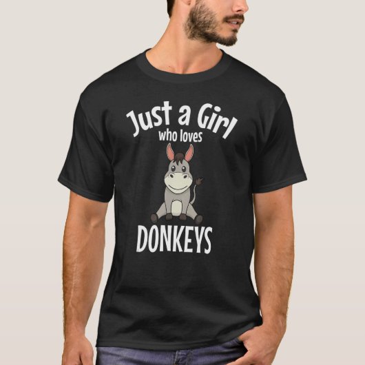 Just a Girl Who Loves Donkeys Mule農家ハートZo Tシャツ (正面)