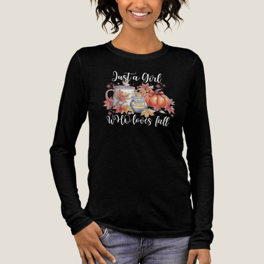 Just a girl who loves fall sweatshirt トライブレンドTシャツ (正面)