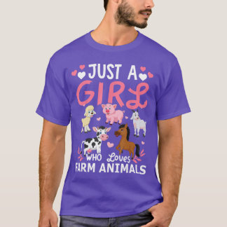 Just A Girl Who Loves Farm Animals for Women Girls Tシャツ
