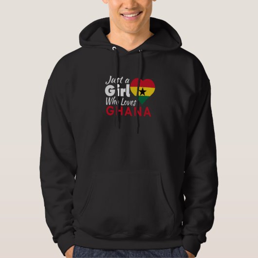 Just A Girl Who Loves Ghana Souvenirs Ghanaian Fla パーカ (正面)