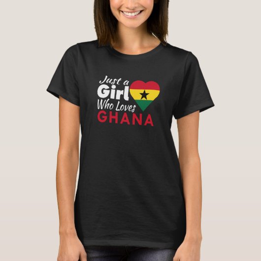 Just A Girl Who Loves Ghana Souvenirs Ghanaian Fla Tシャツ (正面)