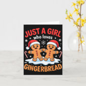 Just A Girl Who Loves Gingerbread Cute Christmas O カード (黄色い花)