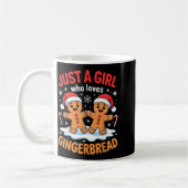 Just A Girl Who Loves Gingerbread Cute Christmas O コーヒーマグカップ (左)
